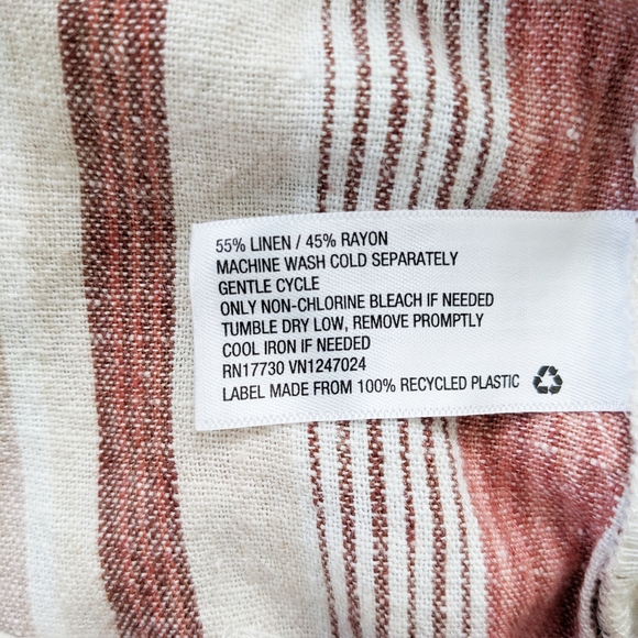 Universal Thread V-Neck Pastel One Piece Linen Blend Stripes Jumpsuit. S - Picture 8 of 8